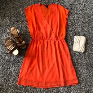 H&M Orange Short Sleeve Mid Length Dress
